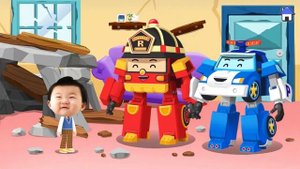 Trapped under debris and lt's a blackout | Robocar Poli Earthquake Game | Robocar Poli | KIGLE GAME