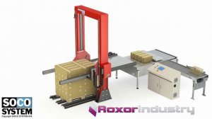 Укладка коробов на палетайзере Pallet Loader, Soco System (Дания)