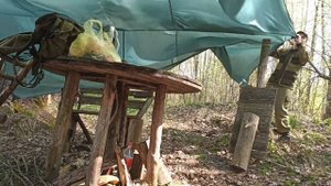 Обзор тента TALBERG 4х6. Одиночный поход. Лосиха))))