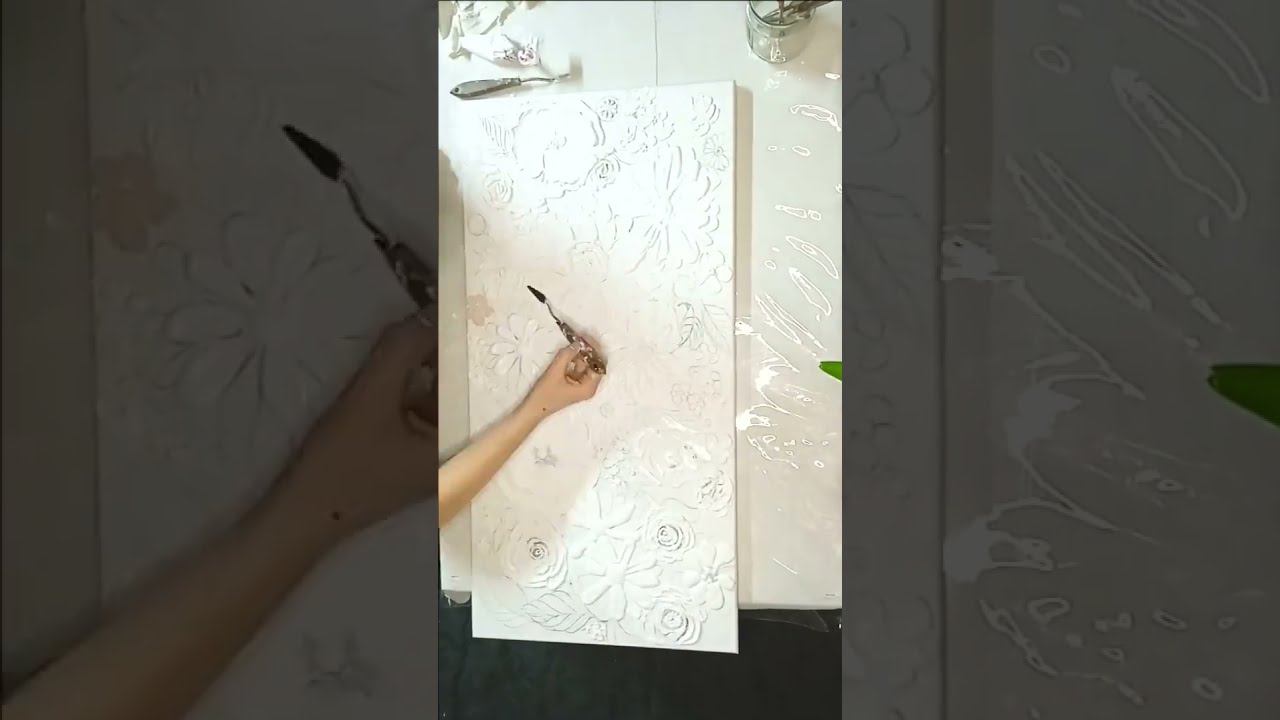Kaртина текстурная Цветы интерьерная #картинамаслом #барельеф  #paintingflowers