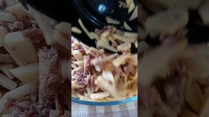 запеканка на ужин или обед с картошкой фаршем и грибами