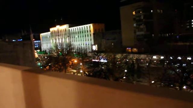 Краснодар ночью, вид из гостиницы Москвы/