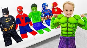 Влад и Ники. Крис становится супергероем и помогает своим друзьям! Видео для детей.