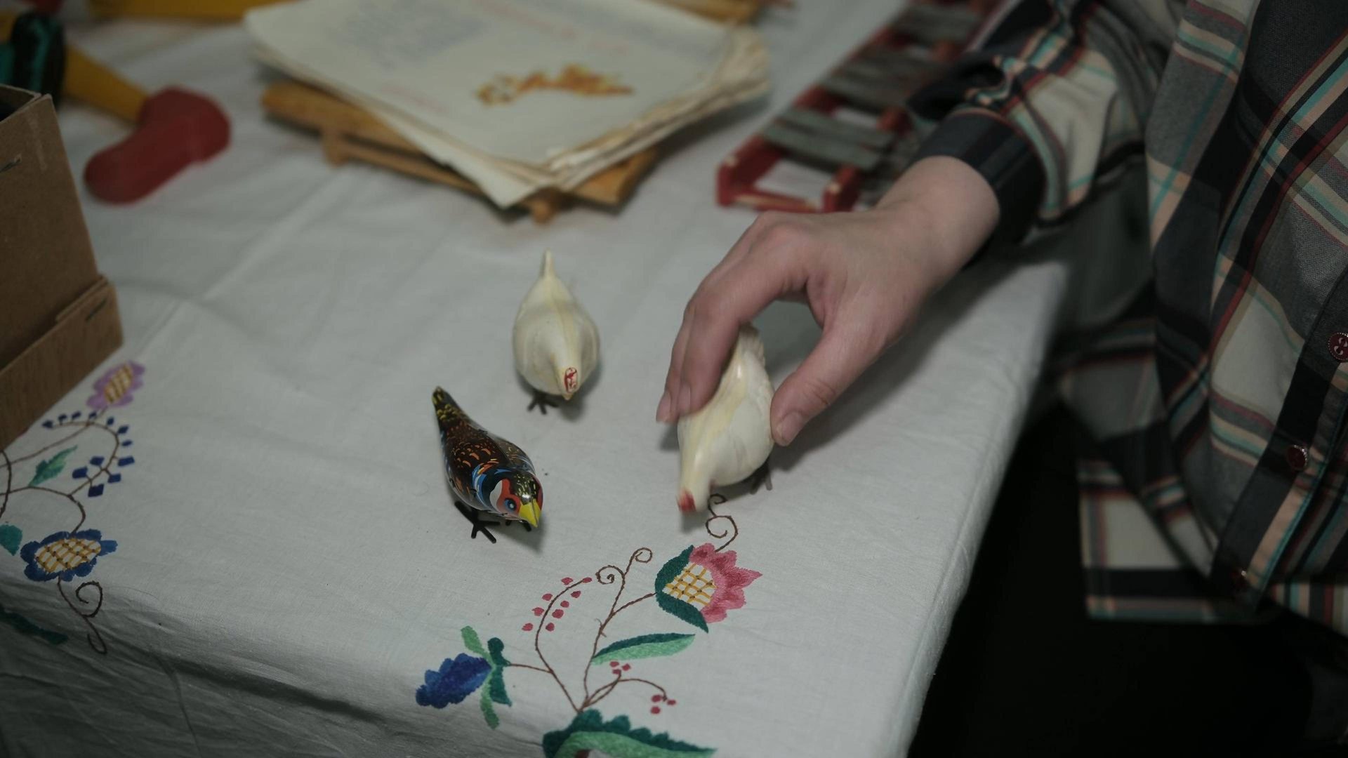 Заводные игрушки Птички. Экспонат музея СССР "Советского детства