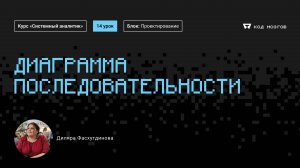 Курс «Системный аналитик». Урок 14: Диаграммы последовательности.