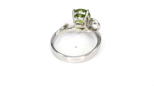 Peridot Gemstone Round Solitaire Sterling Silver Ring смотреть онлайн