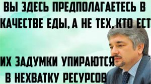 Ищенко: Вы здесь предполагаетесь в качестве еды, а не тех, кто ест.Они упираются в нехватку ресурсов