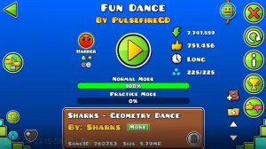Fun danse by pulsefireGD Geometry Dash level 100%