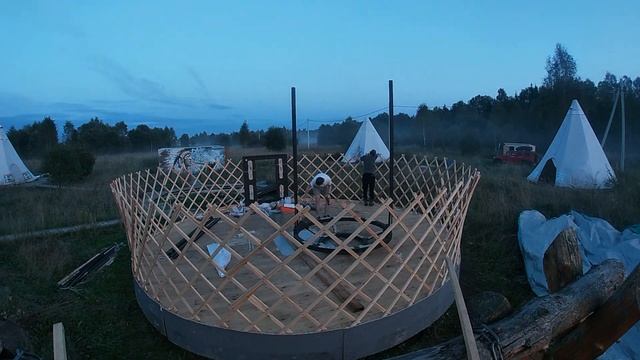 Строительство ЮРТЫ за 4 дня. Таймлапс. TIMELAPSE: Building a YURT in 4 days.