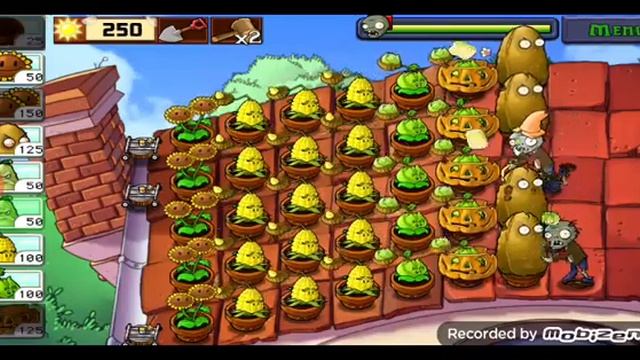 прохождение игры Plants vs Zombies Выживание крыша