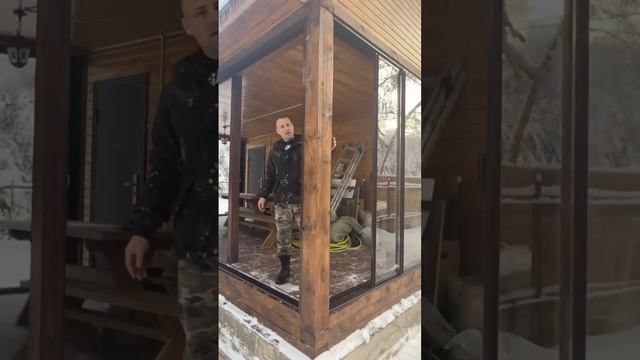 Беседка. Остекление от пола до потолка