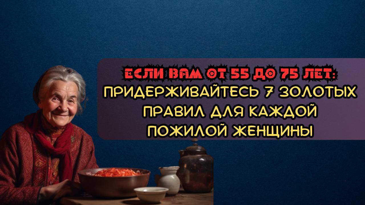 Если вам от 55 до 75 лет: придерживайтесь 7 золотых правил для каждой пожилой женщины