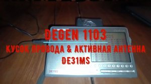 Degen 1103: Кусок провода & активная антенна DE31MS