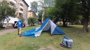 2019_06_01 Разборка палатки Quechua Arpenaz Family 4.2 / Assembly of a tent