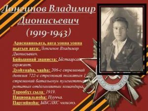 Советскай Союз Геройа В. Д. Лонгинов