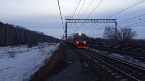 Электропоезд ЭП2Д-0185 прибывает на о.п. Бутаки