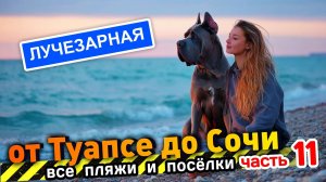 САМЫЙ ЛУЧЕЗАРНЫЙ ПЛЯЖ СОЧИ  Все пляжи от Туапсе до Сочи - часть 11 #Лучезарная #Горный воздух #Сочи