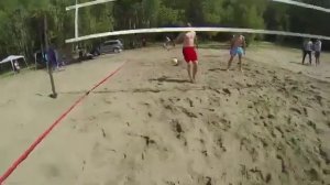 Пляжный волейбол от первого лица. GoPro.