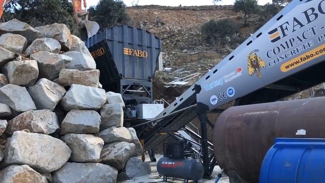 FABO | COMPACT-110 CONVEYOR TYPE CONCRETE MIXING PLANT | COMPACT CONCRETE BATCHING PLANT