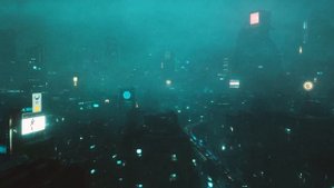 SECTOR 4  Cyberpunk Ambience  Blade Runner Focus Music & Rain for Deep Focus & Sleep  4K  NO ADS