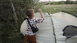 2023 июль - ночевка в палатке с детьми