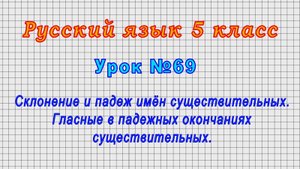 Русский язык 5 класс (Урок№69 - Склонение и падеж имён существительных. Гласные в окончаниях.)