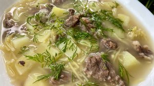 🍲 Простой мясной супчик с безглютеновой вермишелью