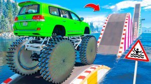 ПРОЕХАЛ ВОДНЫЕ ТРАМПЛИНЫ на ГИГАНТСКОМ КРУЗАКЕ с ПИЛАМИ в ГТА 5 МОДЫ - ЭКСПЕРИМЕНТЫ в GTA 5 MODS