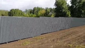 Забор комбинированный под ключ из профлиста и 3D панелей + Откатные механические ворота + калитка