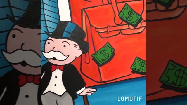 Alec Monopoly Canvas | Handmade Original | Street & Pop Art | Modern Contemporary Style Artwork