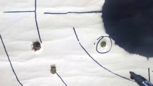Тест отстрел через хрон два шара в пробке на просушенной соколе + 1 гр дымного пороха