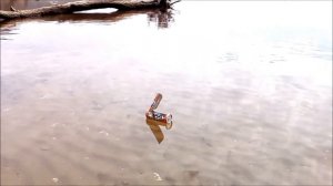 САМОДЕЛЬНЫЙ ПАРОХОД НА УГЛЯХ ОТ КОСТРА