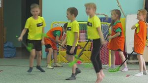 Соревнования по флорболу среди дошколят прошли в абаканском детском саду "Добрыня"