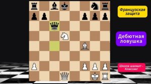 Атака 2-коней во Французской защите. Ловушка. Уроки по шахматам