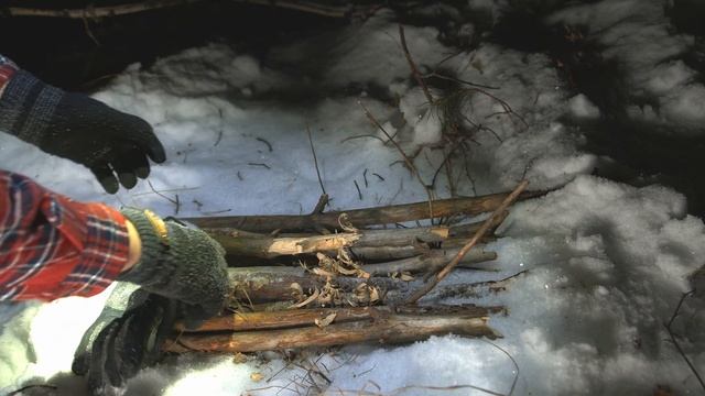24 ЧАСА, ЗИМОЙ В ТАЙГЕ. Бушкрафт. На улице -25. Solo bushcraft