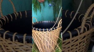 Накладная коса на кашпо из ротанга