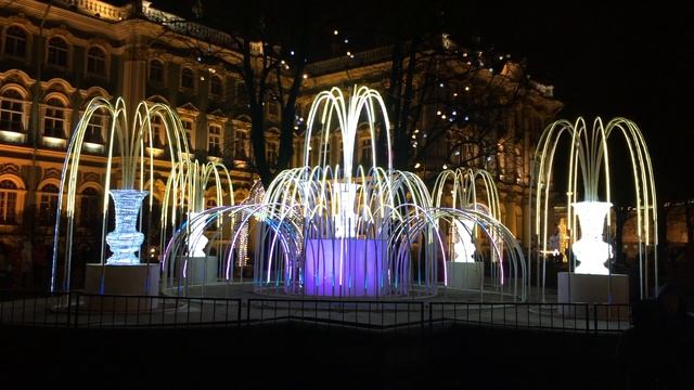 Зимний фонтан Петербурга у Зимнего дворца смотреть онлайн