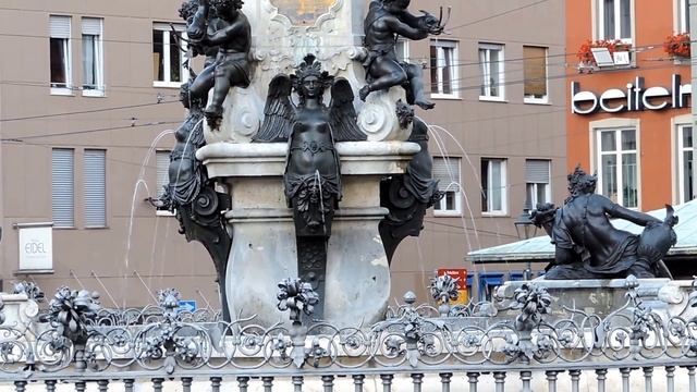 Бавария. Аугсбург, фонтан Августа смотреть онлайн
