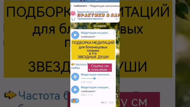 Подборка ежедневных медитаций для близнецовых пламен 🫶только в тгк звездные души