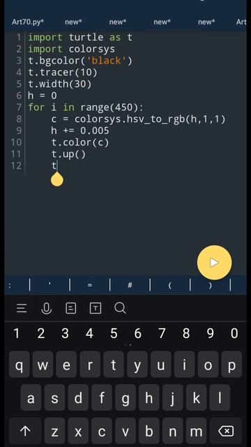 Python turtle graphic design😜😜🥰🥰 || python coding status 😍😜 #shorts   #programming  #turtle  #pytho