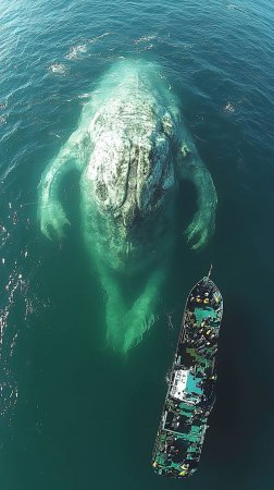 Туша гигантского морского гуманоида всплыла на поверхность