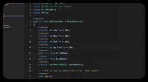 Начальное изучение C# на примерах Unity. Переменные.