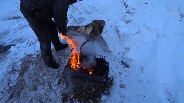 ПРОВЕЛИ ВЫХОДНОЙ 11.02.2023 .ЧАЙ НА КОСТРЕ. ЗАЕХАЛИ НА ПАЛАТКУ.