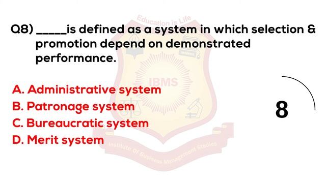 MCQ on Performance Management 2021 IBMS Series 216
