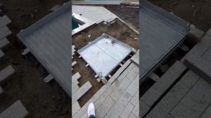 Люк под тротуарную плитку оцинкованный Проспект-Ц 1000х1000х75 5тн газлифт 2000Н с пластинами