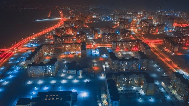 Аэросъемка Гродно. Grodno night traffic in hyperlaps from drone, Belarus. смотреть онлайн