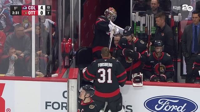 Senators' Linus Ullmark Chased After Allowing Four First-Period Goals