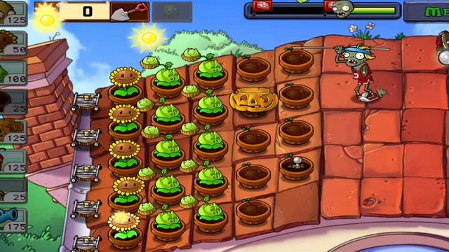 гайд на 2 уровень на локации крыша в PVZ