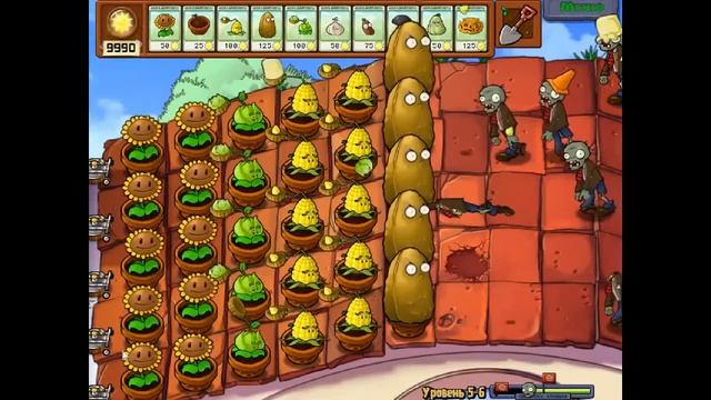 Plants vs Zombies #10. Крыша 2/3