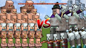 РЕЙД (7 ВОЛН) против ВСЕХ ТИПОВ ЖИТЕЛЕЙ ДЕРЕВНИ x10 | Битва мобов в Майнкрафте